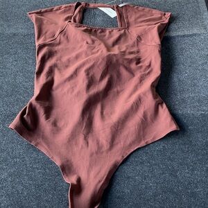 Anthropologie Short-Sleeve Square-Neck Bodysuit